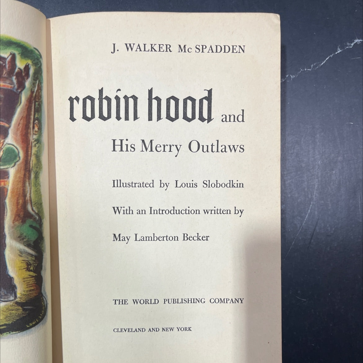 robin hood and his merry outlaws book, by louis j. walker's mc spadden, 1946 Hardcover image 2