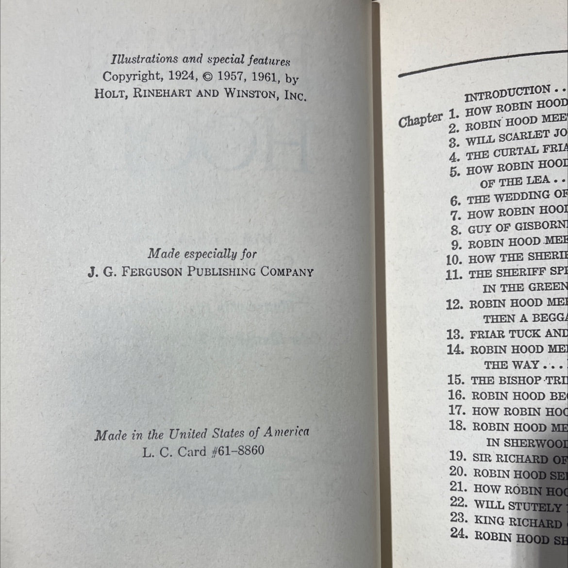 robin hood book, by unknown, 1961 Hardcover image 3
