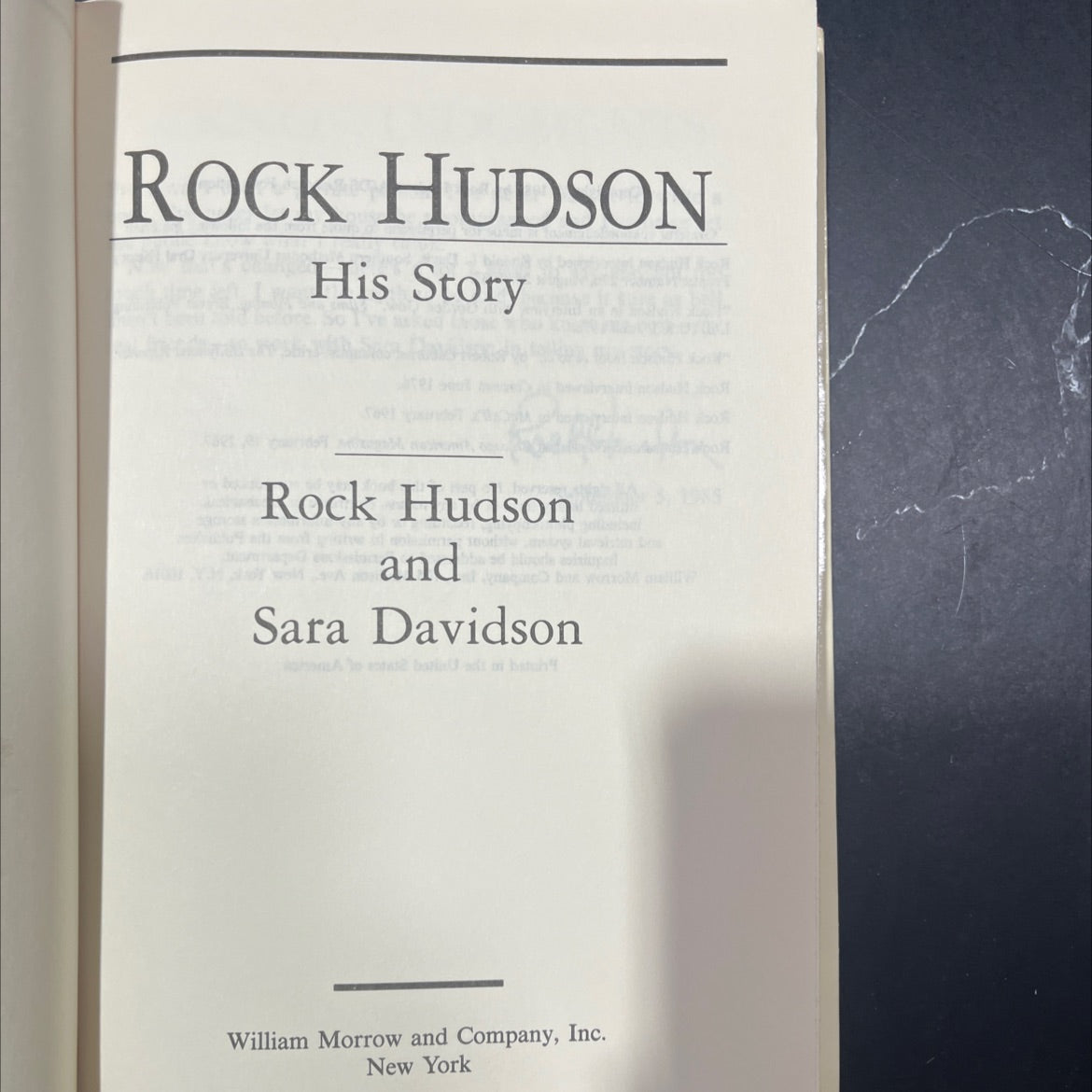 rock hudson his story book, by rock hudson, sara davidson, 1986 Hardcover image 2