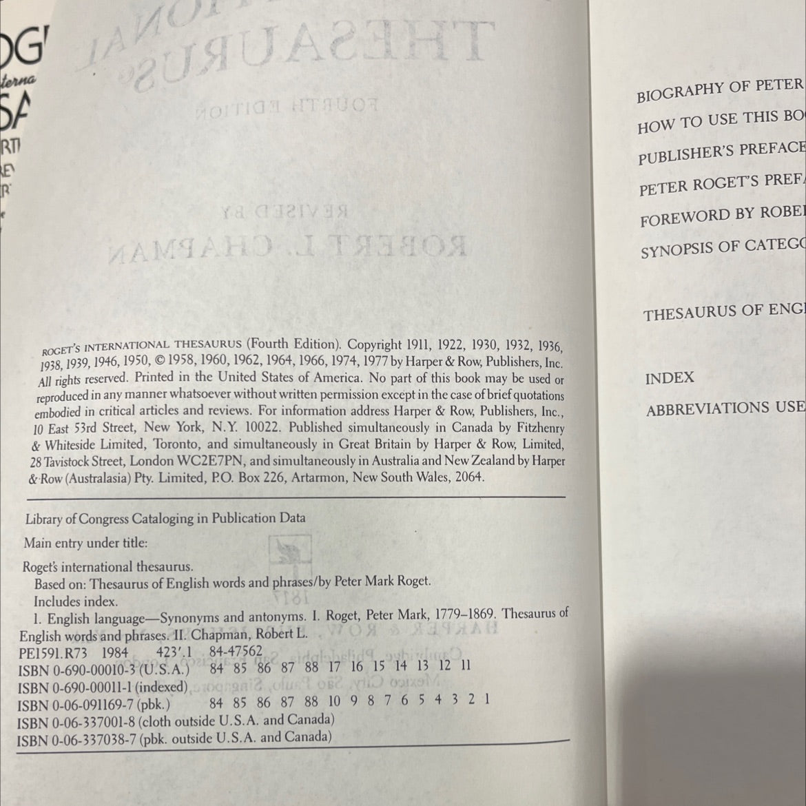 roget's international thesaurus book, by robert l. chapman, 1984 Hardcover image 3