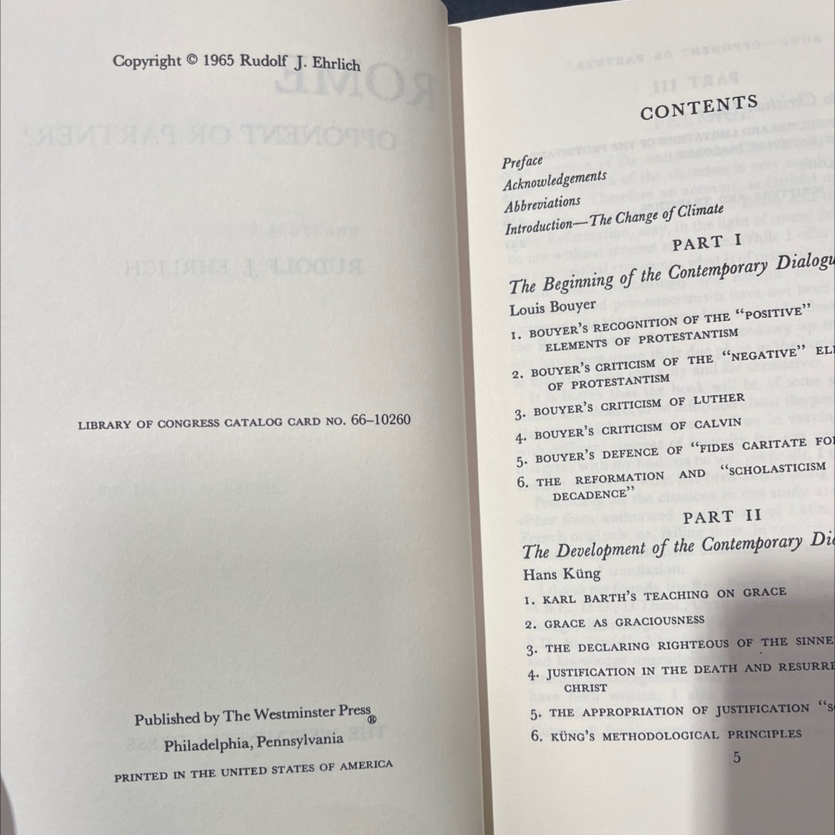 rome obu opponent or partner? book, by rudolf j. ehrlich, james a. hedstrom, 1965 Hardcover image 3