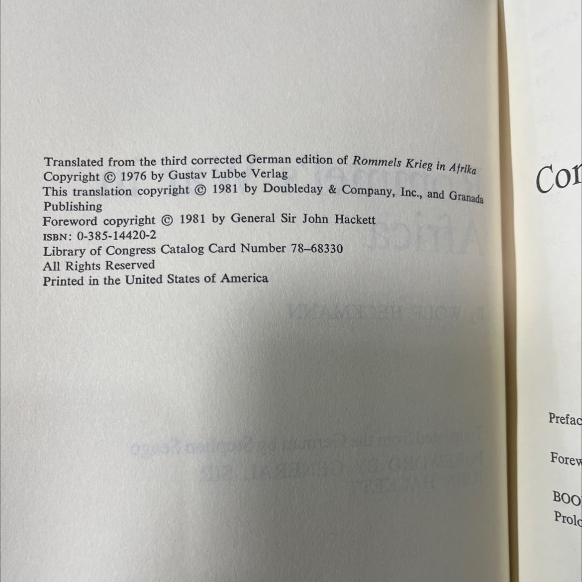 rommel's war in africa book, by wolf heckmann, 1981 Hardcover image 3