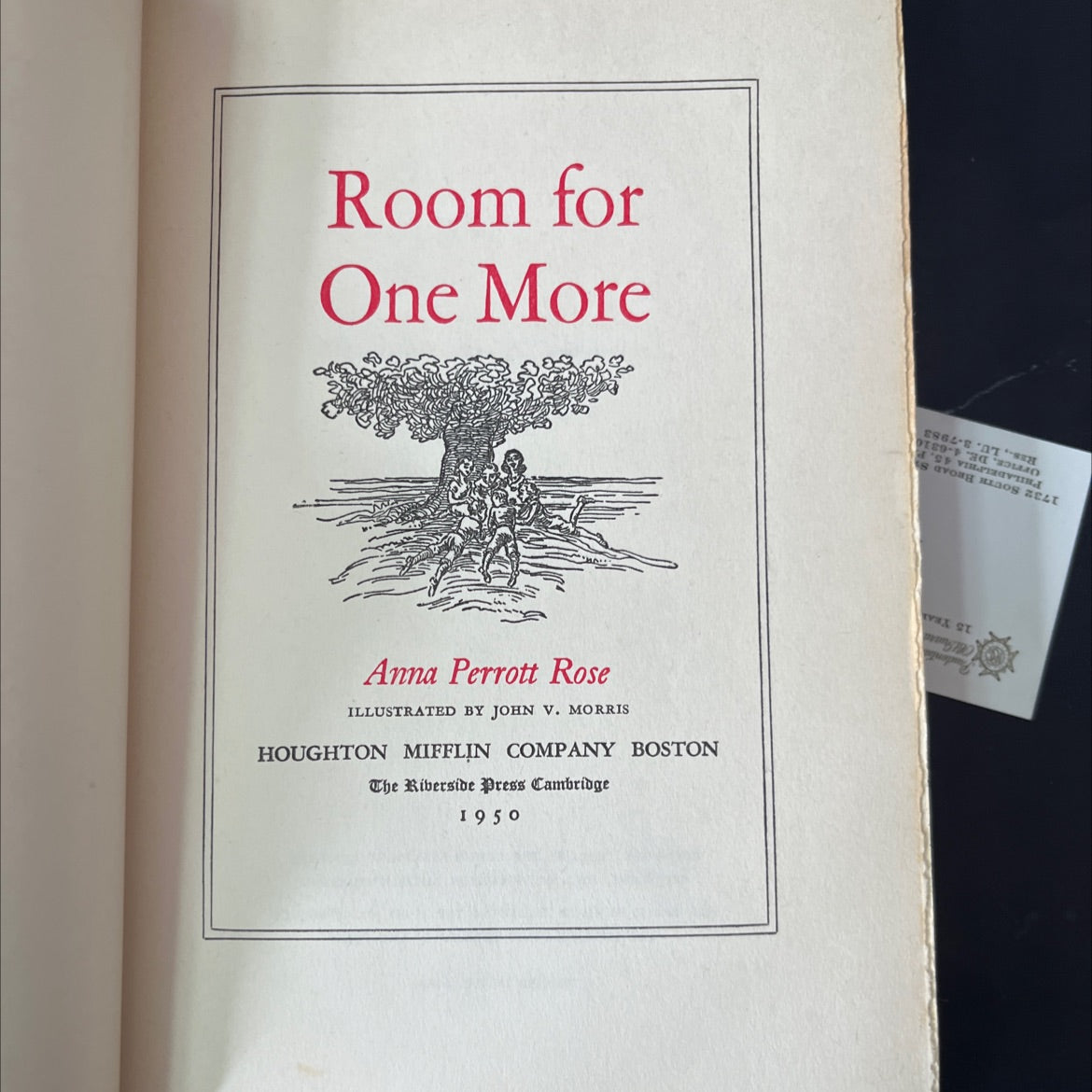 room for one more book, by Anna Perrott Rose, 1950 Hardcover, Vintage image 2