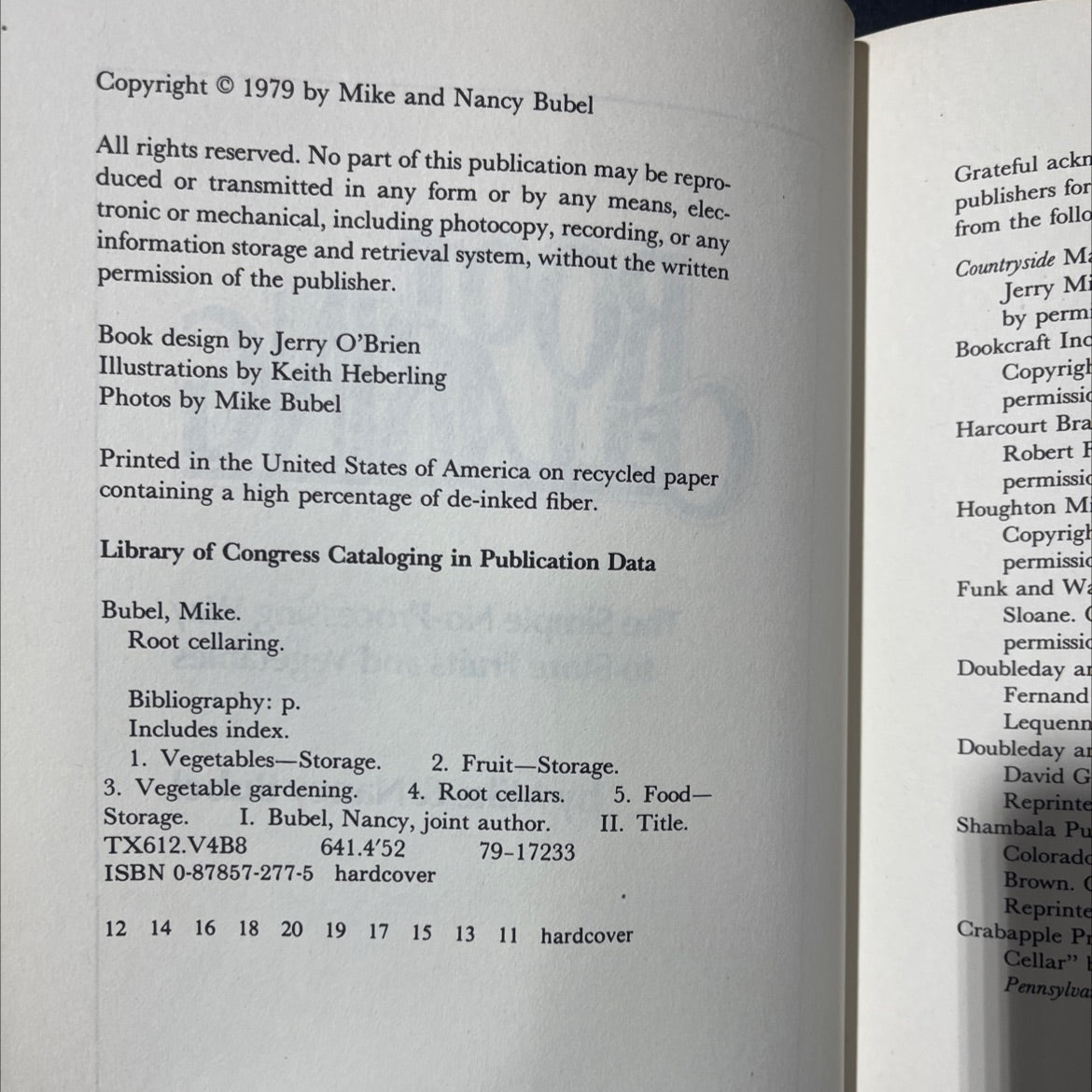 root cellaring the simple no-processing way to store fruits and vegetables book, by Mike & Nancy Bubel, 1979 Hardcover image 3