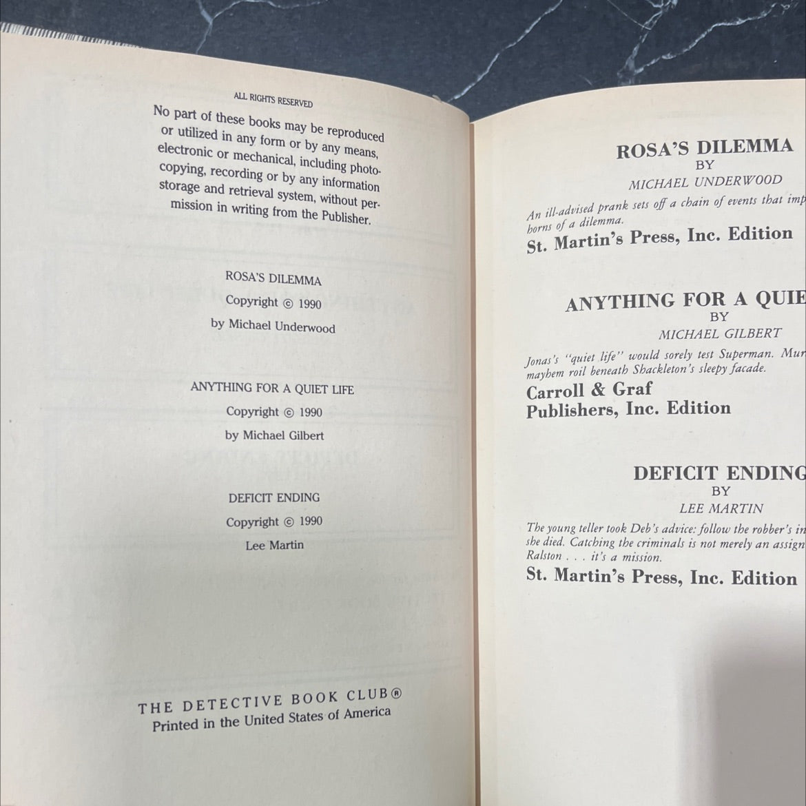 rosa's dilemma book, by michael underwood, 1990 Hardcover image 3