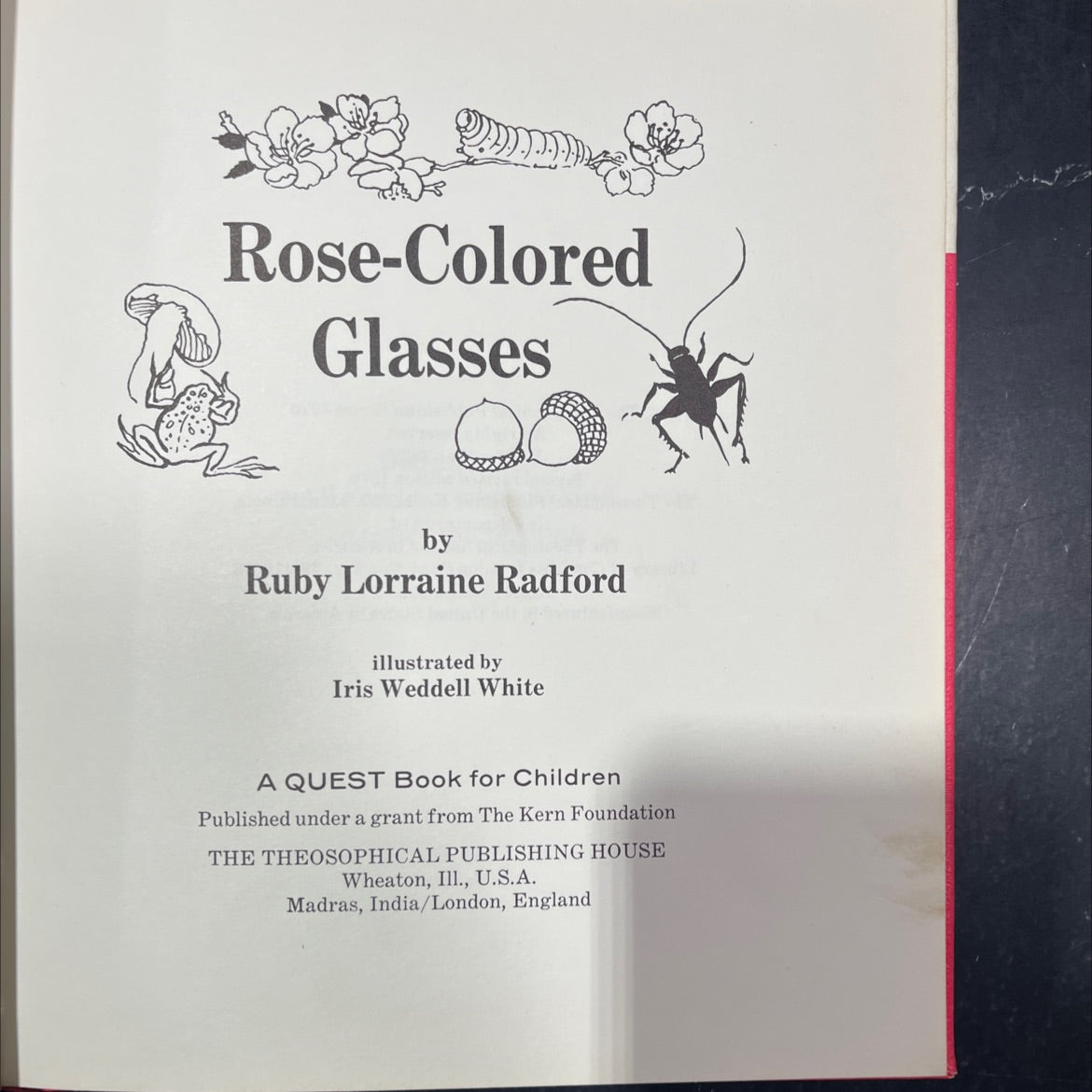 rose-colored glasses book, by ruby lorraine radford, 1970 Hardcover image 2