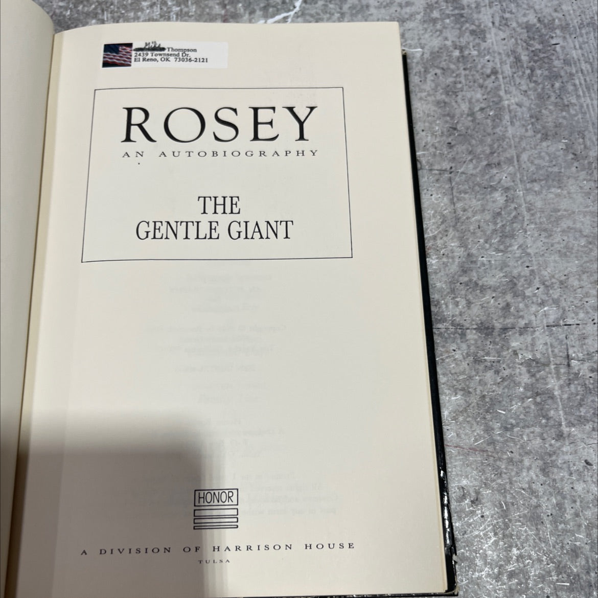 rosey an autobiography the gentle giant book, by Roosevelt Grier, 1986 Hardcover image 2