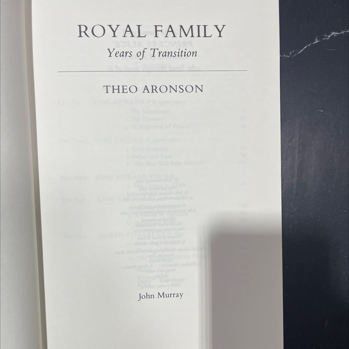 royal family years of transition book, by theo aronson, 1984 Hardcover image 2