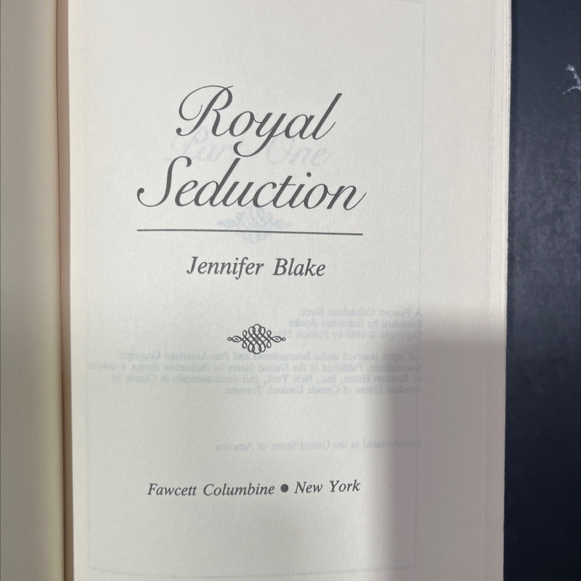 royal seduction book, by Jennifer Blake, 1983 Hardcover image 2