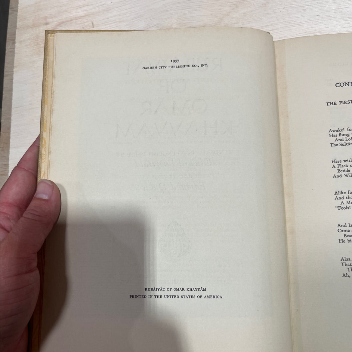 rubaiyat of omar khayyam book, by omar khayyam, 1937 Hardcover, Vintage, Folio image 3