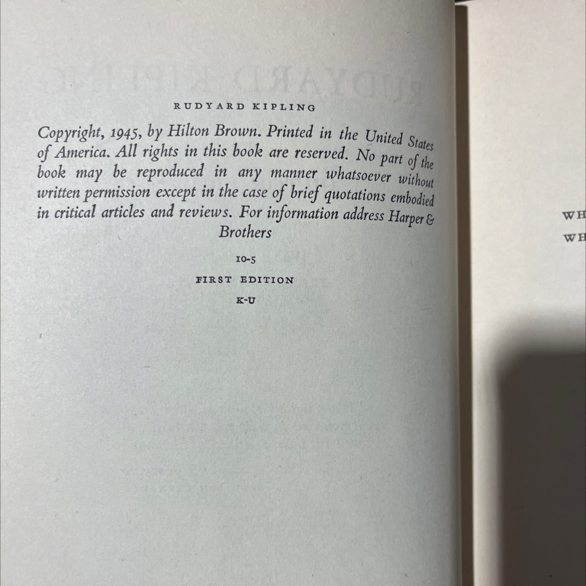 rudyard kipling book, by hilton brown, 1945 Hardcover image 3