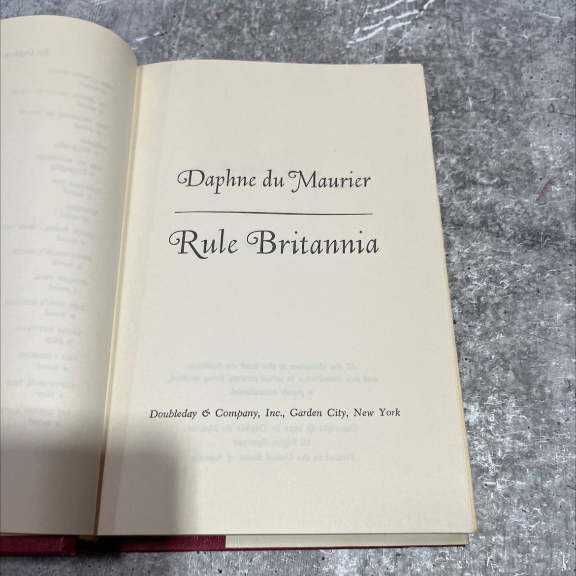 rule britannia book, by daphne du maurier, 1972 Hardcover image 2
