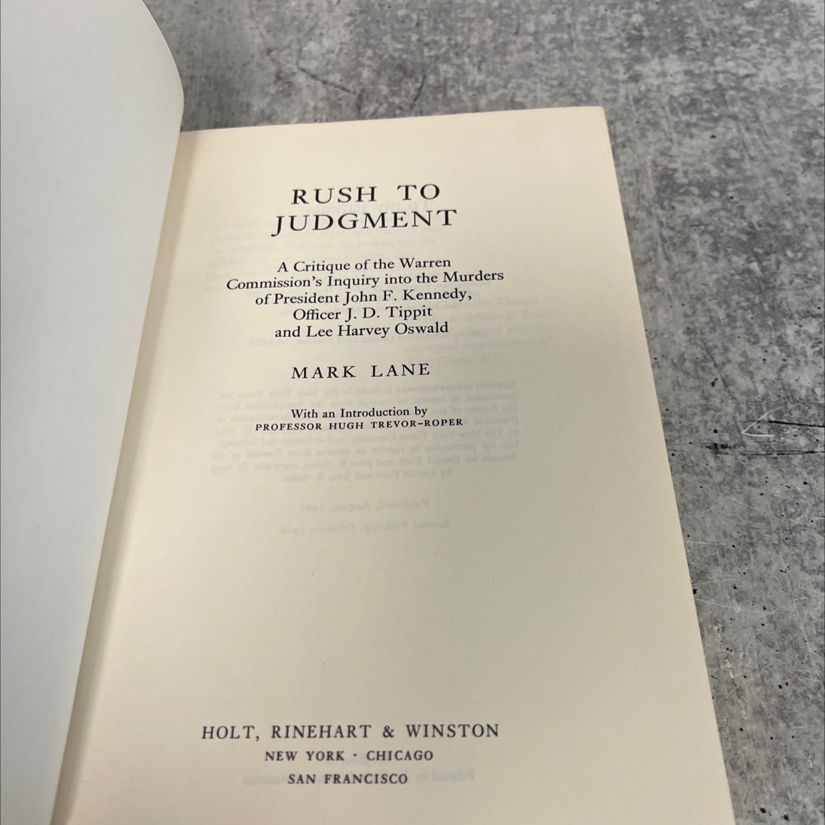 rush to judgment a critique of the warren commission's inquiry into the murders of president john f. kennedy, officer image 2