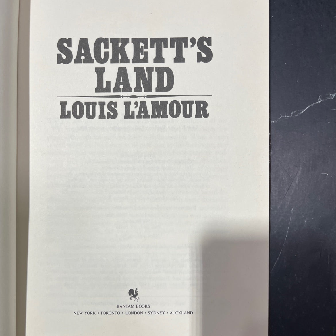 sackett's land book, by louis l'amour, 1982 Hardcover image 2