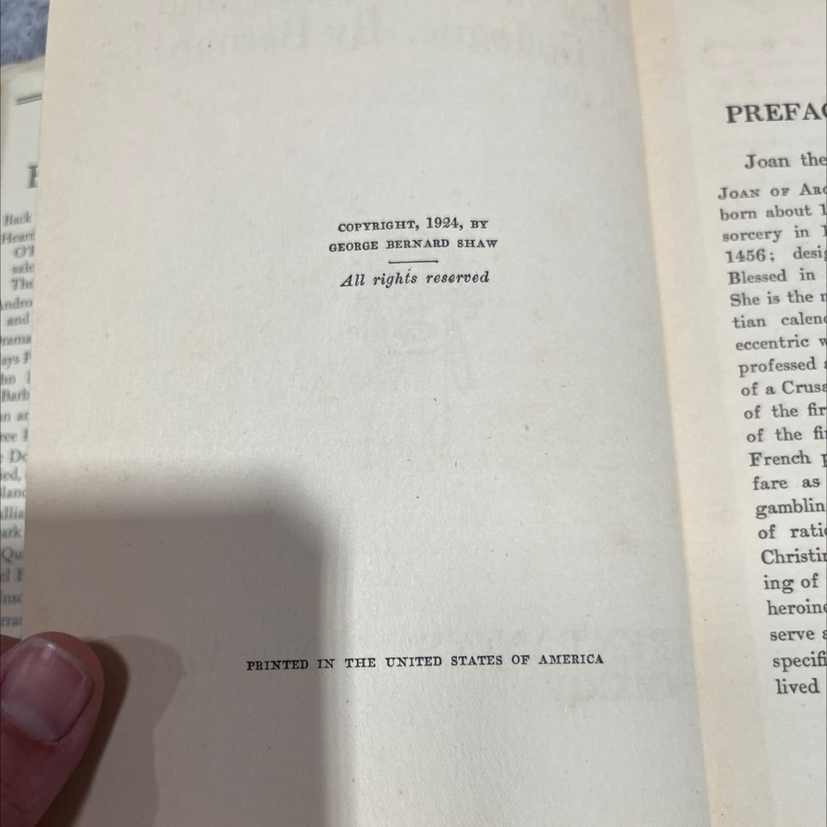 saint joan: a chronicle play in six scenes and an epilogue book, by bernard shaw, 1924 Hardcover image 3