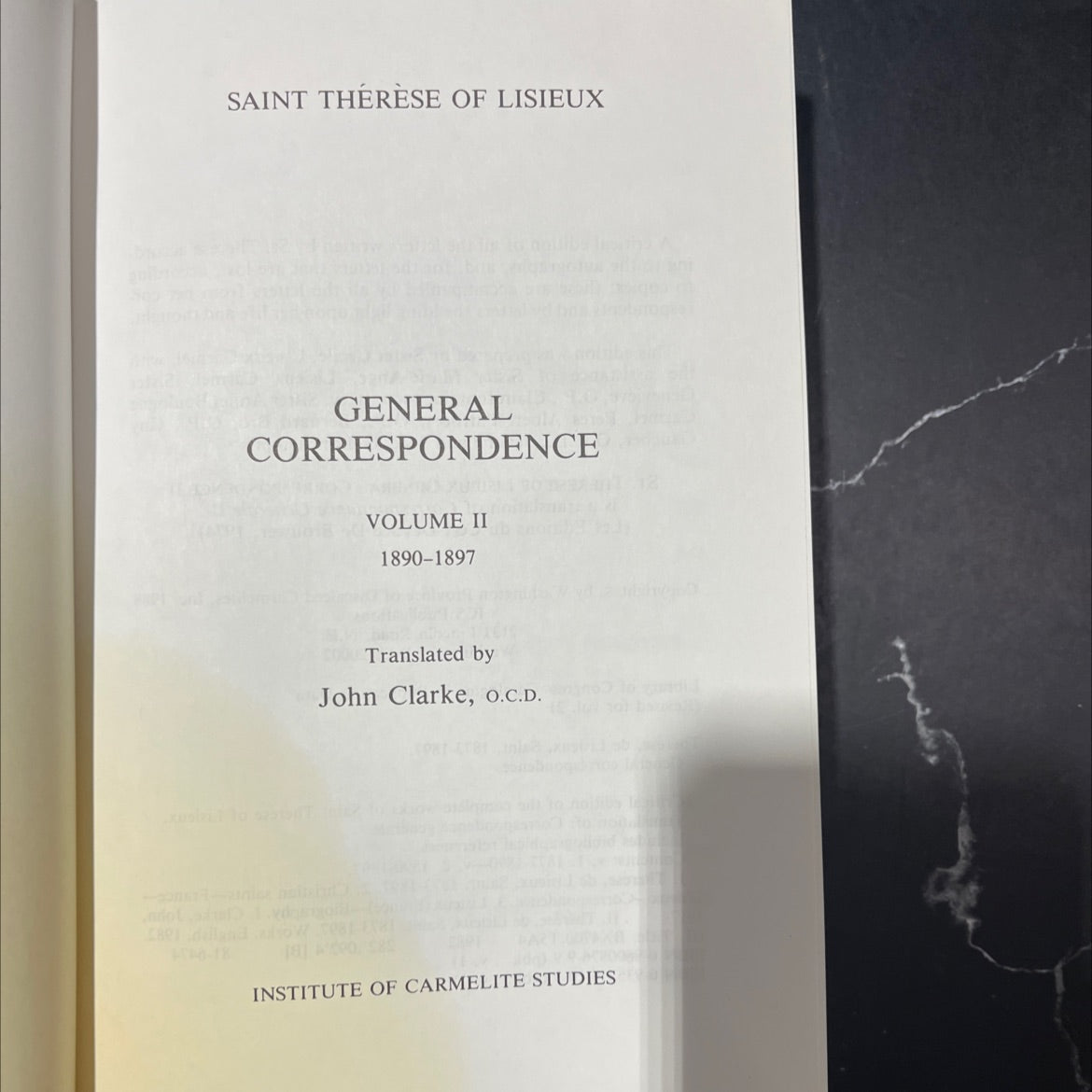 saint thérèse of lisieux general correspondence volume ii 1890-1897 book, by st. thérèse of lisieux, 2000 Hardcover image 2