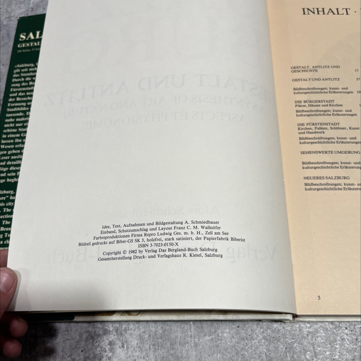salzburg gestalt und antlitz a synthesis of art and nature aspects et physiognomy book, by Alois Schmiedbauer, 1982 image 3