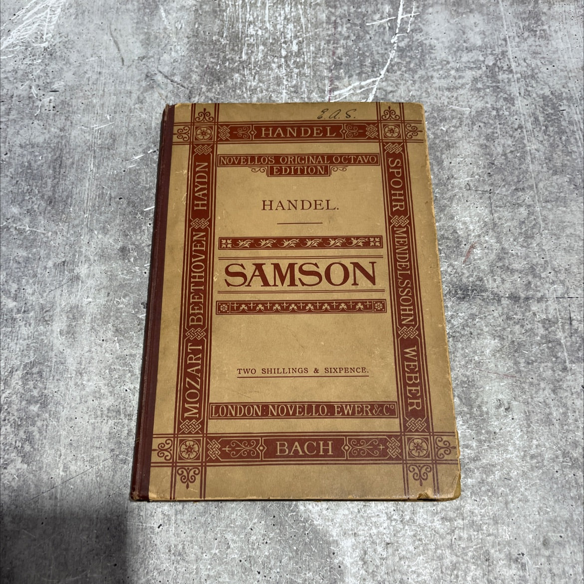 samson book, by g. f. handel, 1742 Hardcover image 1