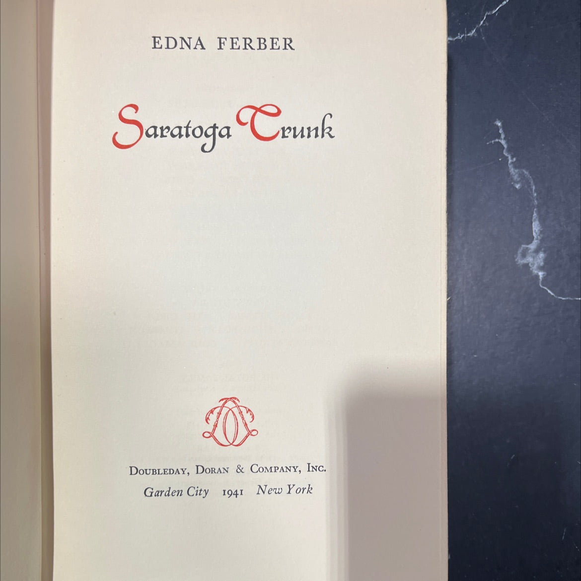 saratoga crunk book, by edna ferber, 1941 Hardcover image 2