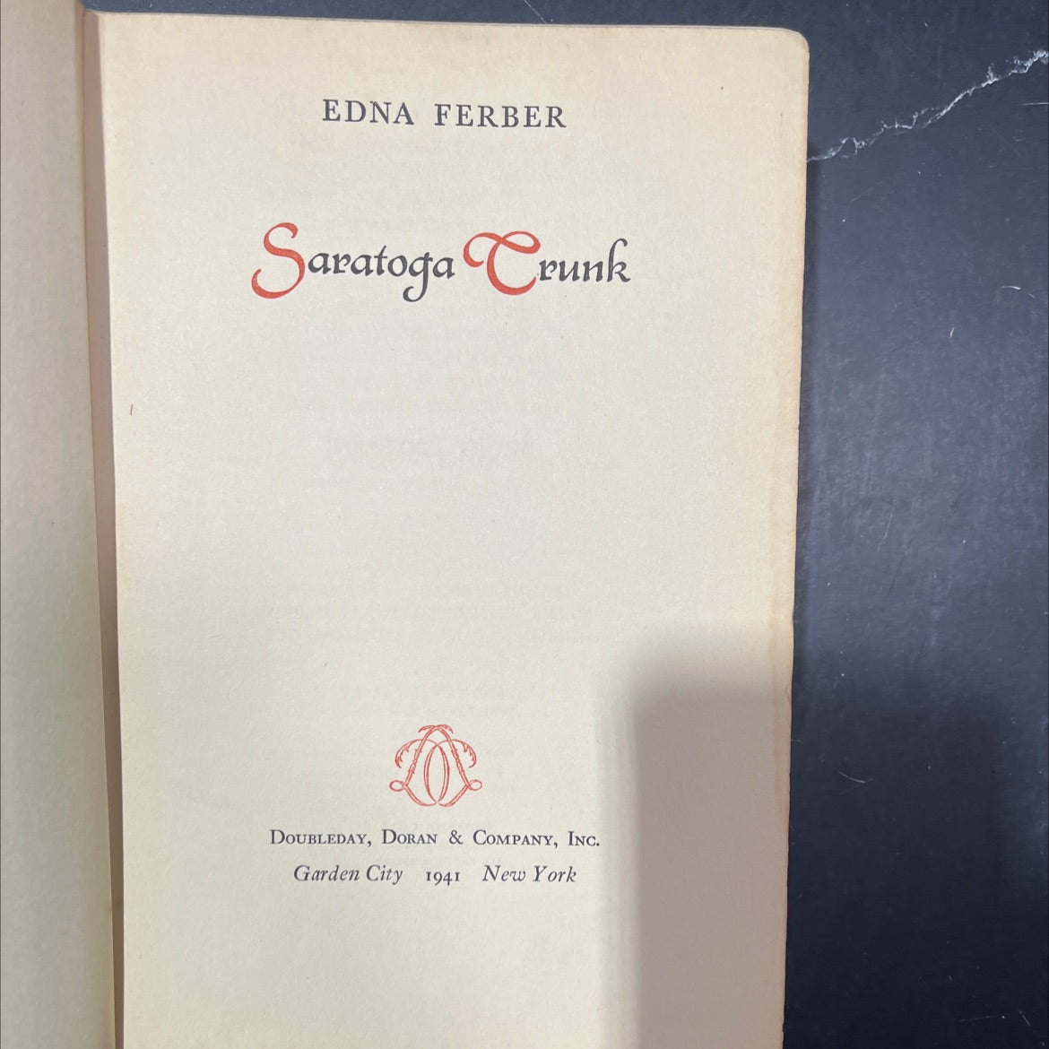 saratoga trunk book, by edna ferber, 1941 Hardcover image 2
