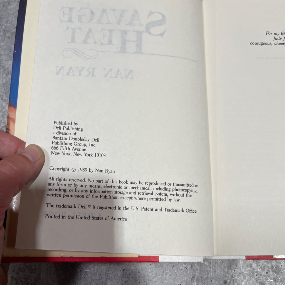 savage heat book, by nan ryan, 1989 Hardcover image 3