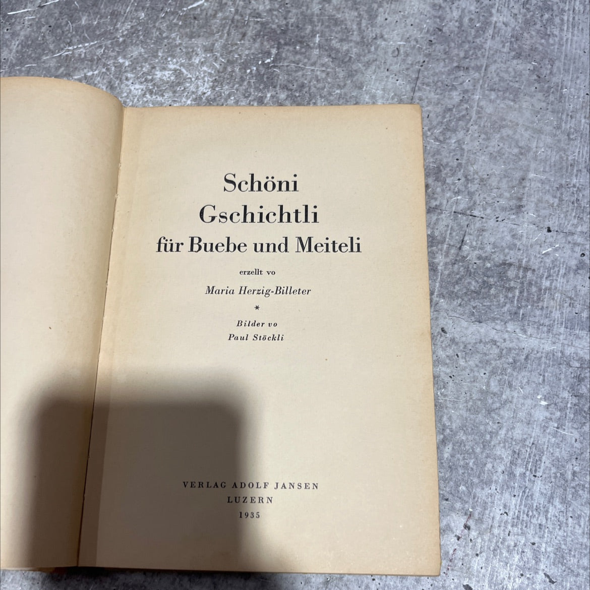 schöni gschichtli für buebe und meiteli book, by maria herzig-billeter, 1935 Hardcover image 2