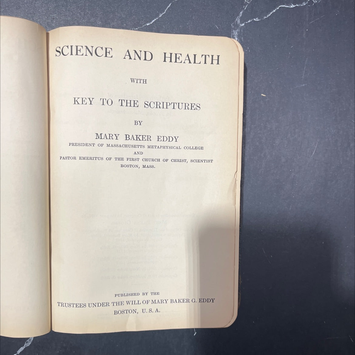 science and health with key to the scriptures book, by mary baker eddy, 1917 Leather image 2
