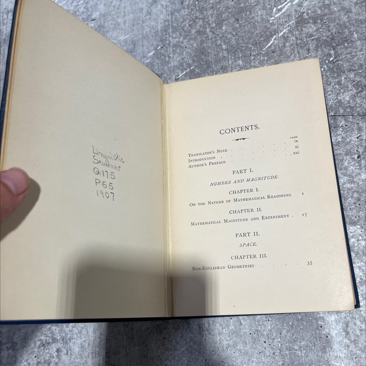 science and hypothesis book, by h. poincaré, 1907 Hardcover image 3