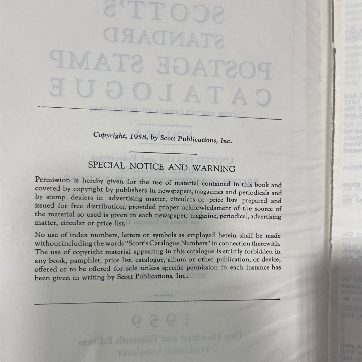 scott's standard postage stamp catalogue book, by gordon r. harmer, eugene n. costales, 1959 Hardcover image 3