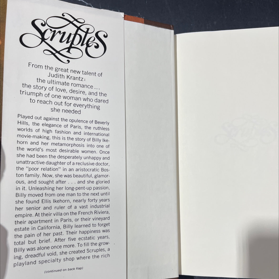 scruples book, by judith krantz, 1978 Hardcover image 4