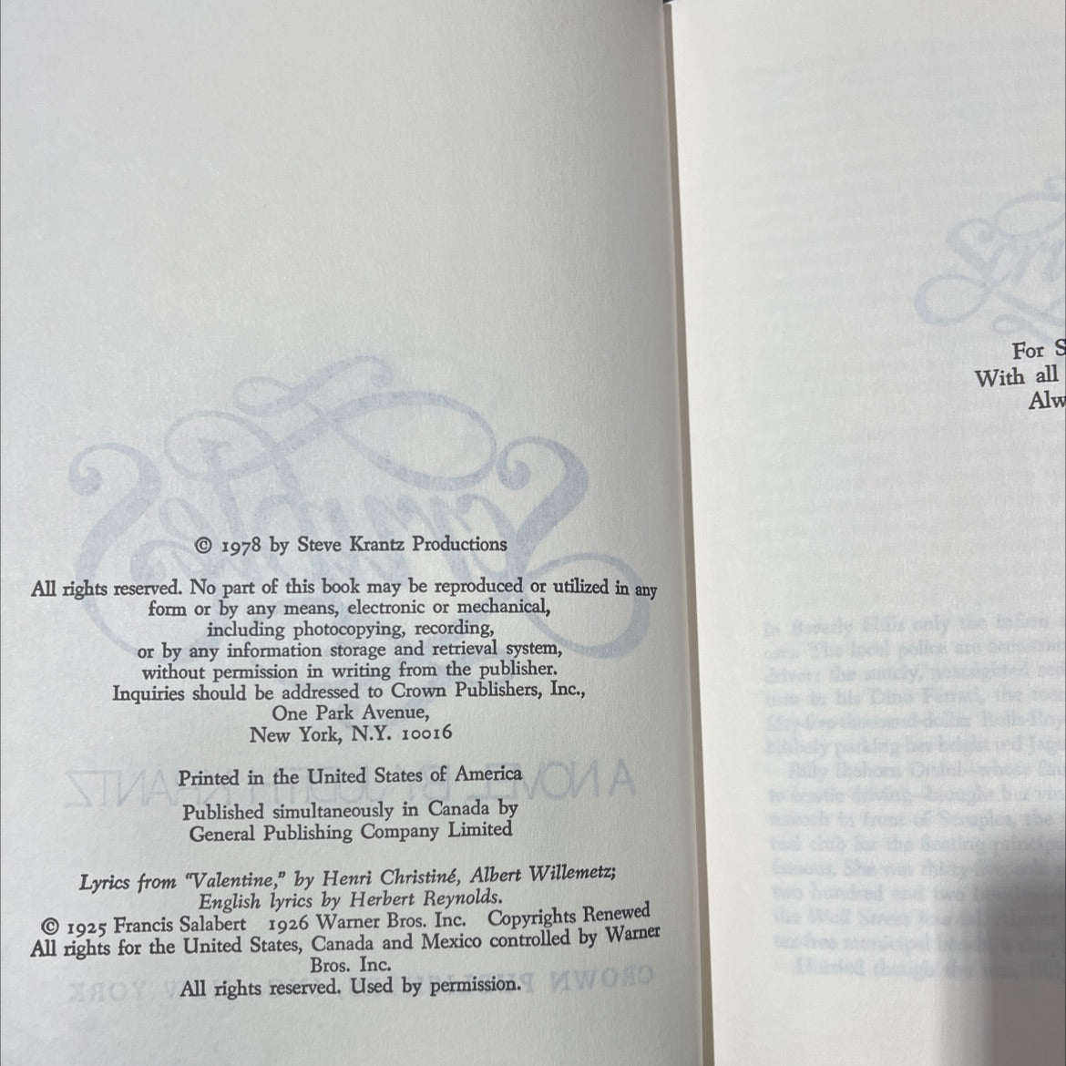 scruples book, by judith krantz, 1978 Hardcover image 3