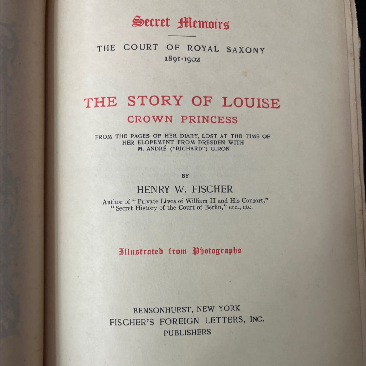 secret memoirs the court of royal saxony book, by unknown, 1902 Hardcover, Rare, Antique image 2