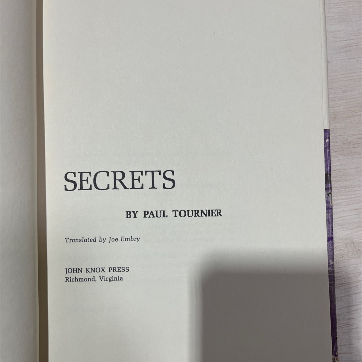 secrets book, by paul tournier, 1963 Hardcover, Vintage image 2