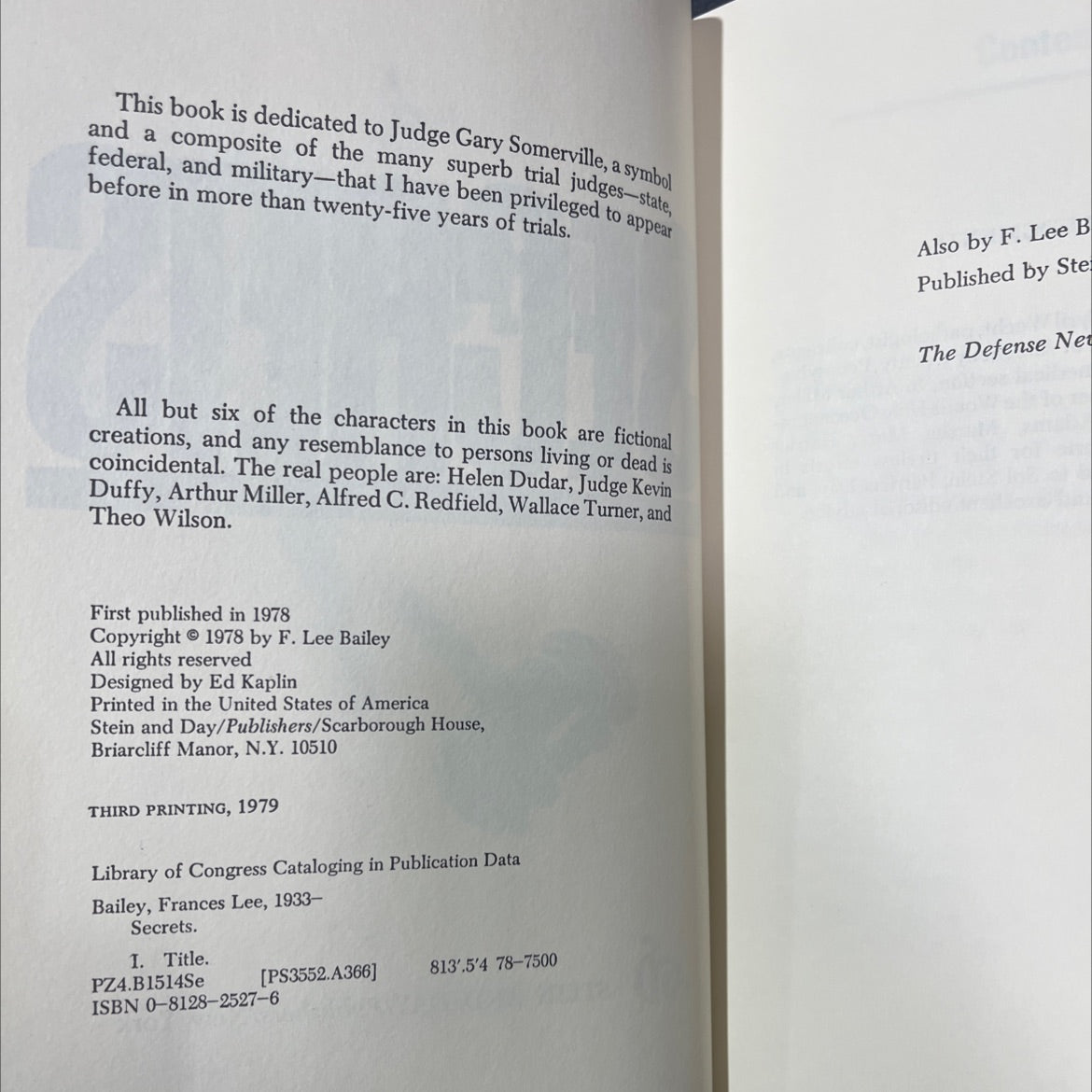 secrets book, by F. Lee Bailey, 1978 Hardcover image 3