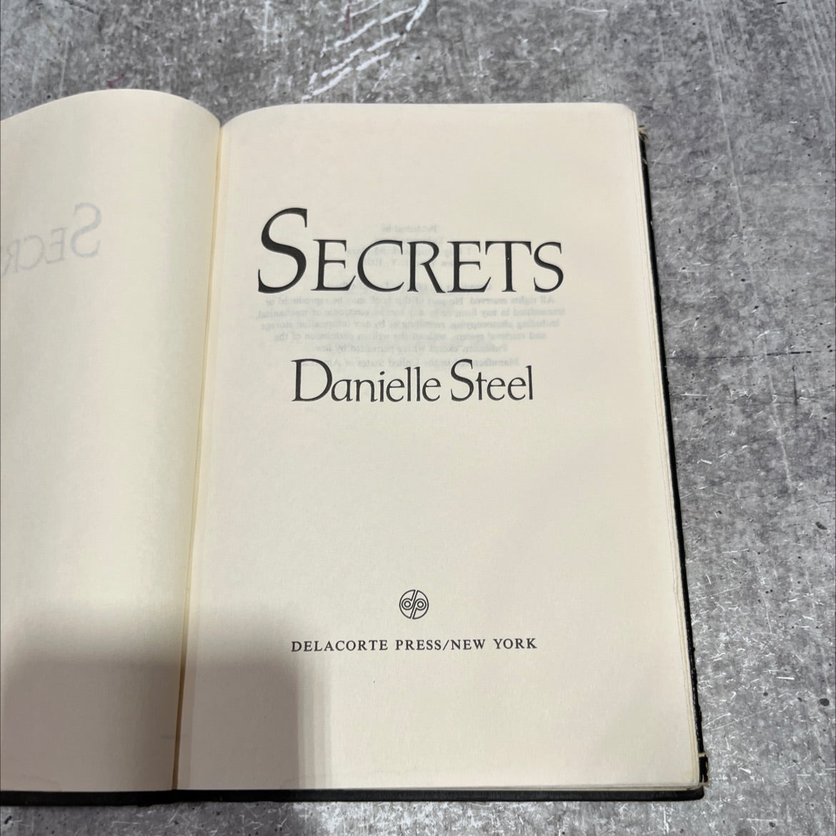 secrets book, by danielle steel, 1985 Hardcover image 2