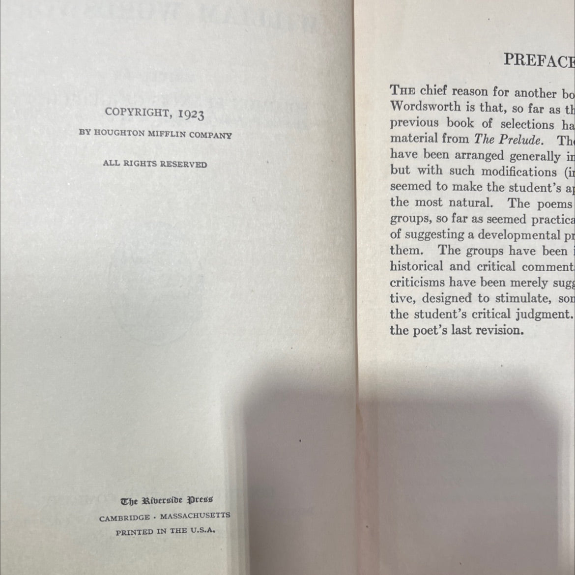 selected poems of william wordsworth book, by william wordsworth, 1923 Hardcover image 3