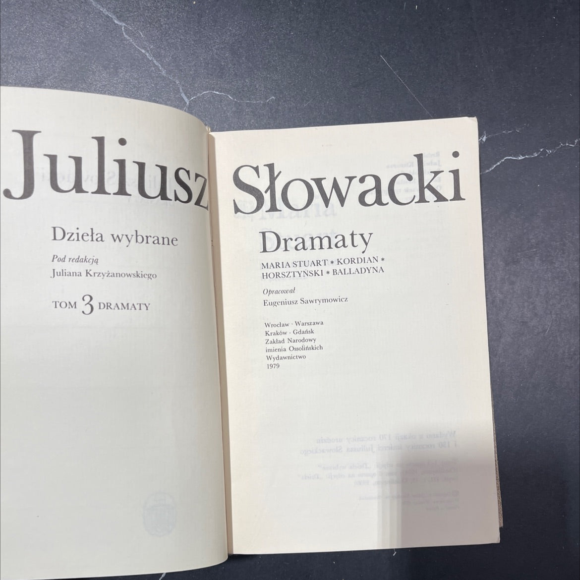 selected works of julius slowacki volume 3 dramas book, by julius slowacki, 1979 Hardcover image 2