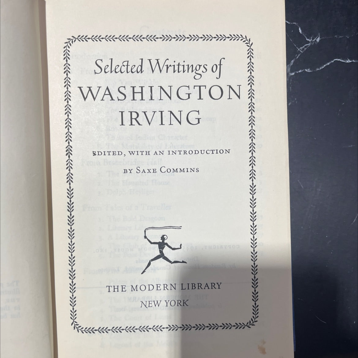 selected writings of washington irving book, by washington irving, 1945 Hardcover image 2