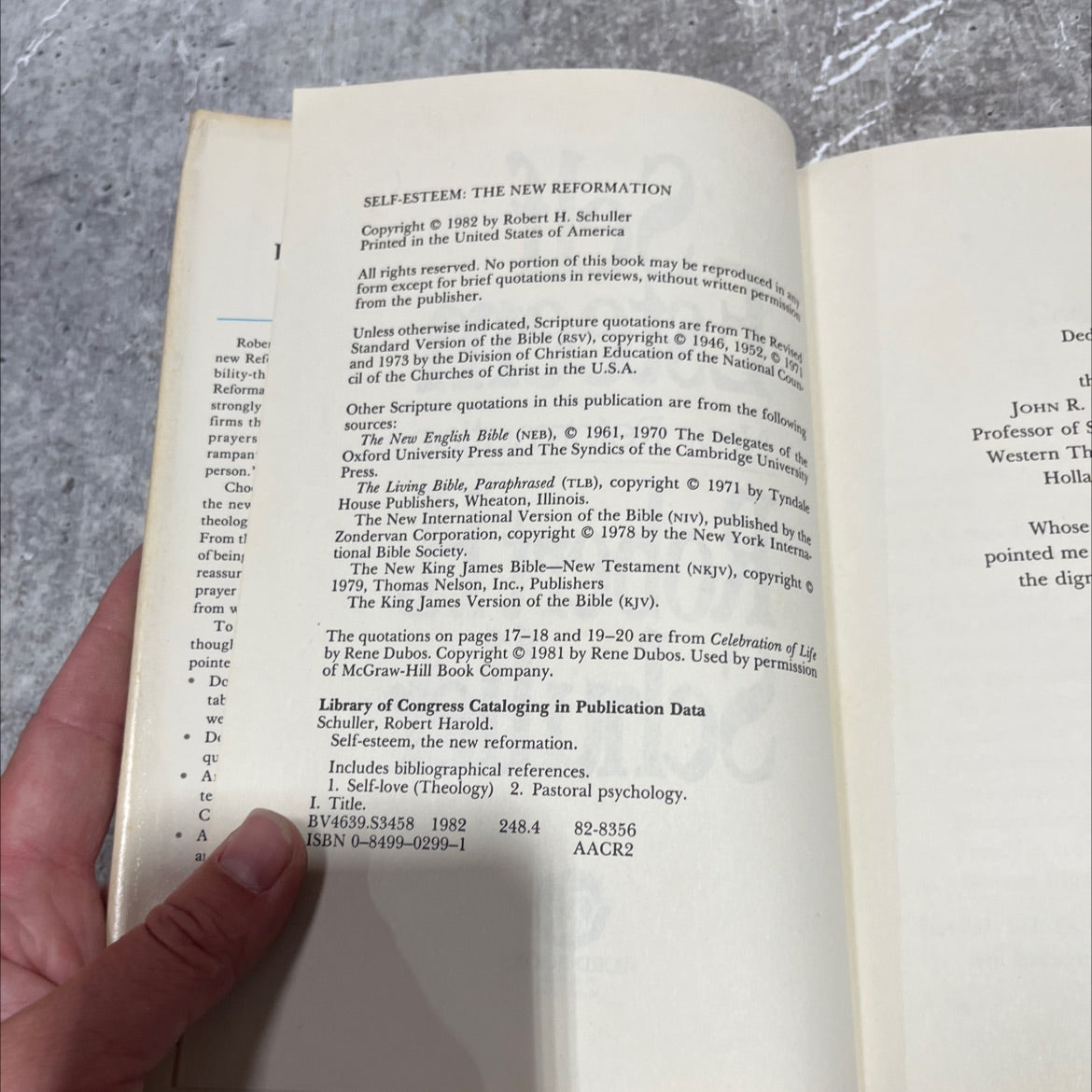 self esteem the new reformation book, by Robert H. Schuller, 1982 Hardcover image 3