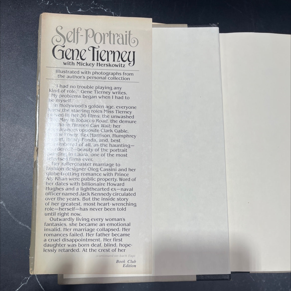 self-portrait book, by Gene Tierney with Mickey Herskowitz, 1978 Hardcover image 4