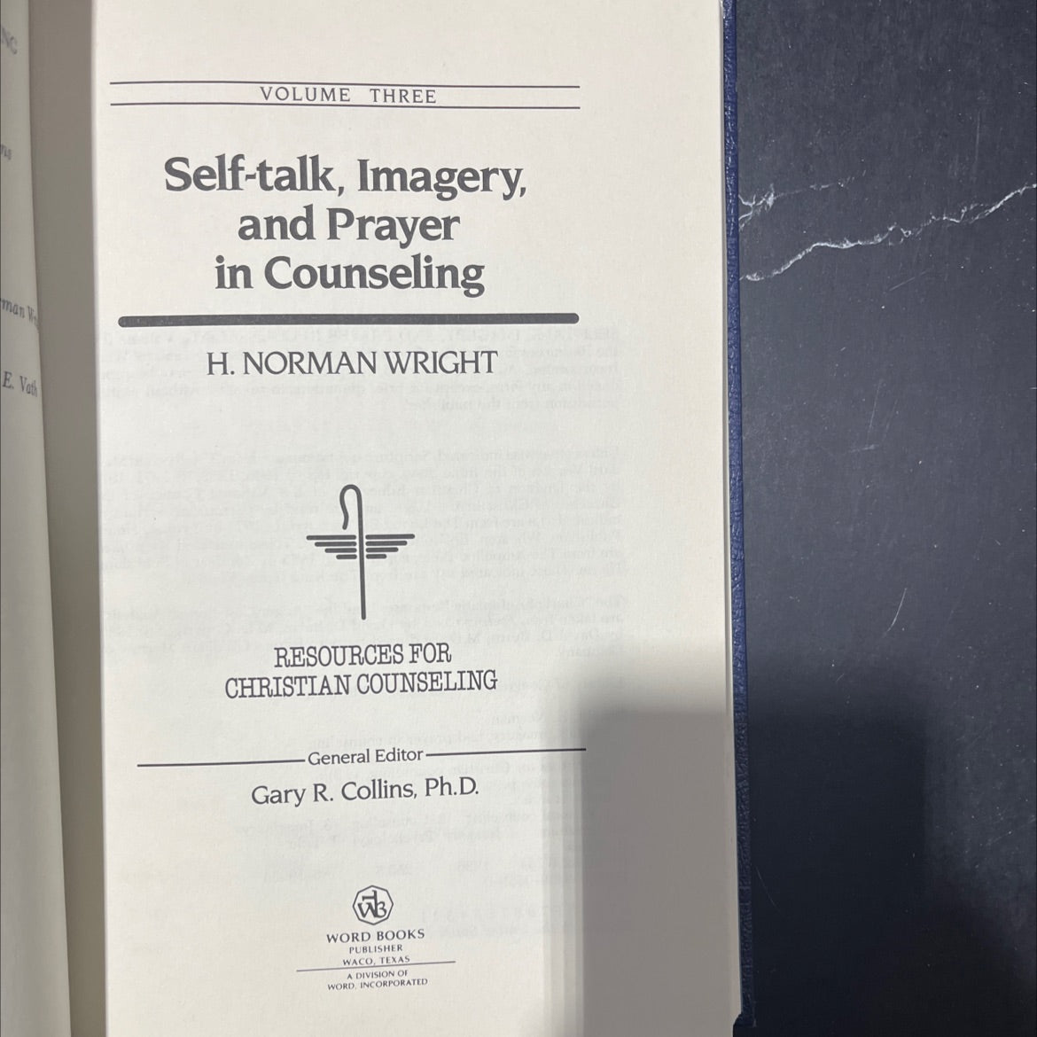 self-talk, imagery, and prayer in counseling book, by H. Norman Wright, 1986 Hardcover image 2