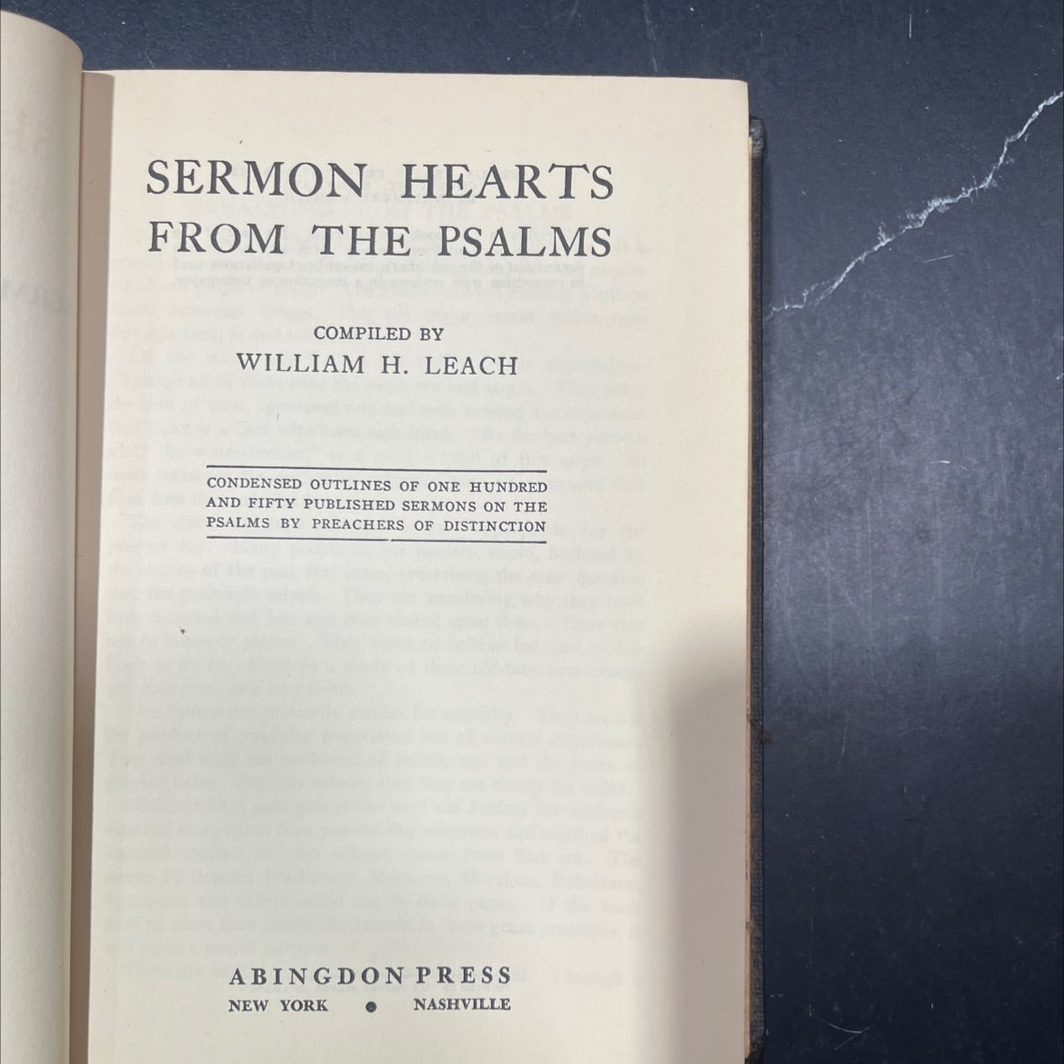 sermon hearts from the psalms book, by william h. leach, 1936 Hardcover image 2