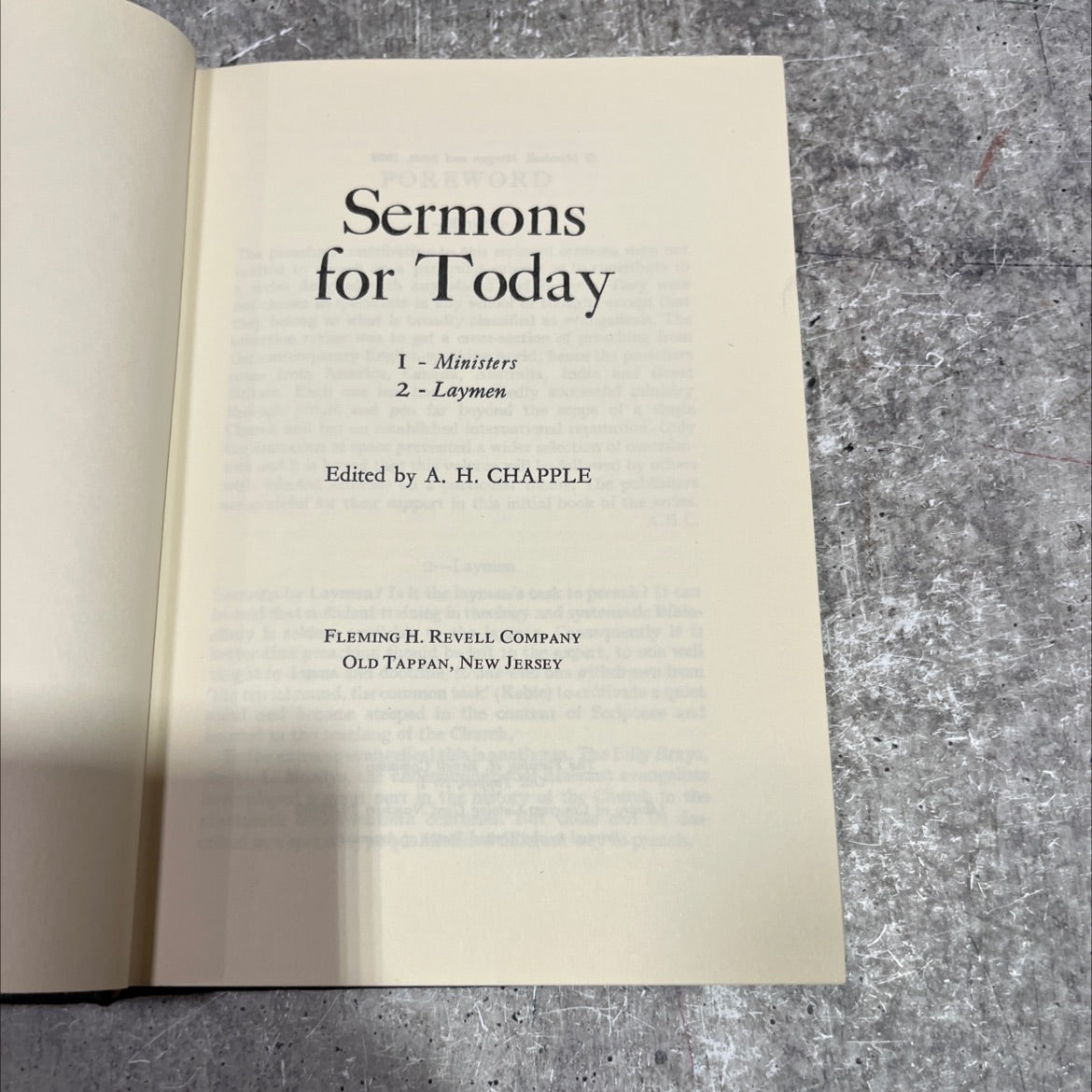sermons for today i - ministers 2 - laymen book, by a. h. chapple, 1968 Hardcover image 2