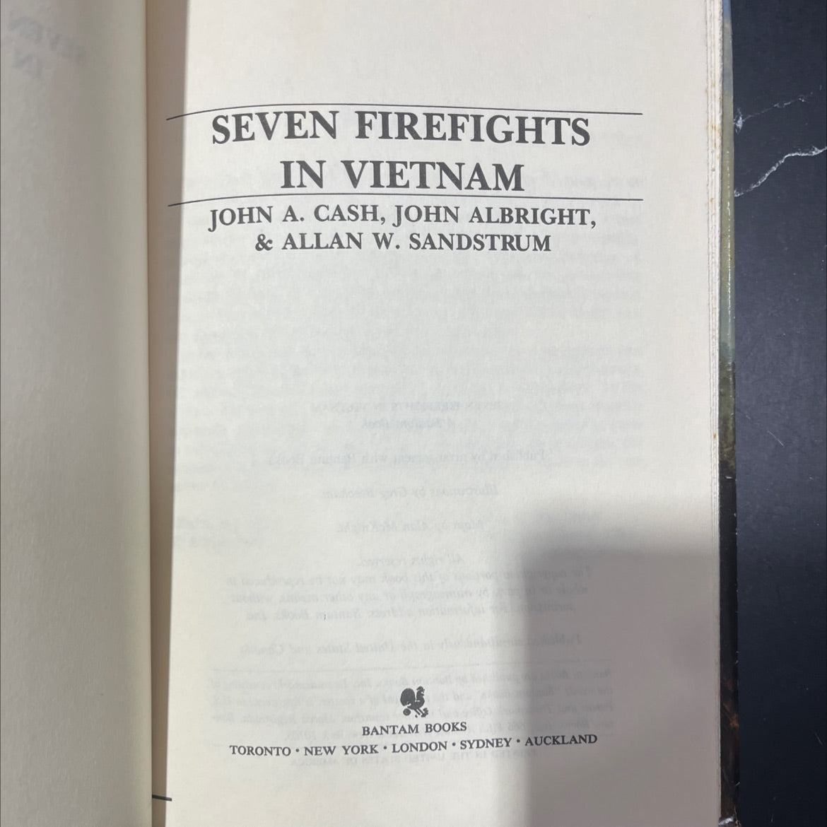 seven firefights in vietnam book, by john a. cash, john albright, & allan w. sandstrum, 1970 Hardcover image 2