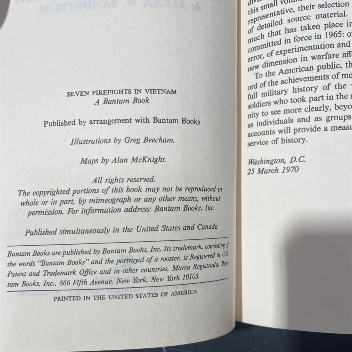 seven firefights in vietnam book, by john a. cash, john albright, & allan w. sandstrum, 1970 Hardcover image 3