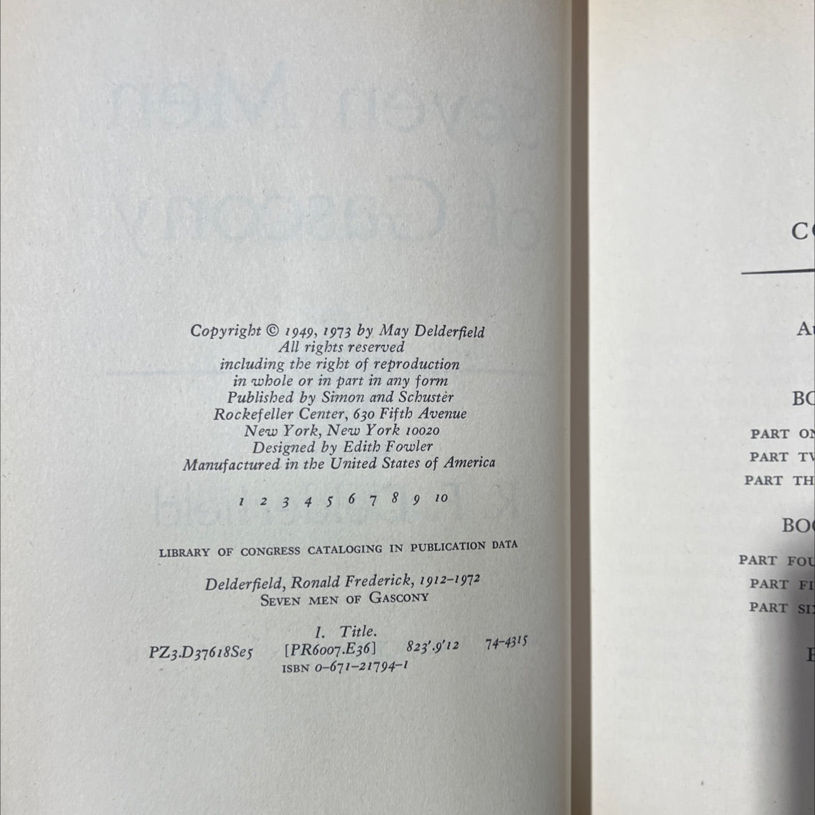 seven men of gascony book, by r. f. delderfield, 1973 Hardcover image 3