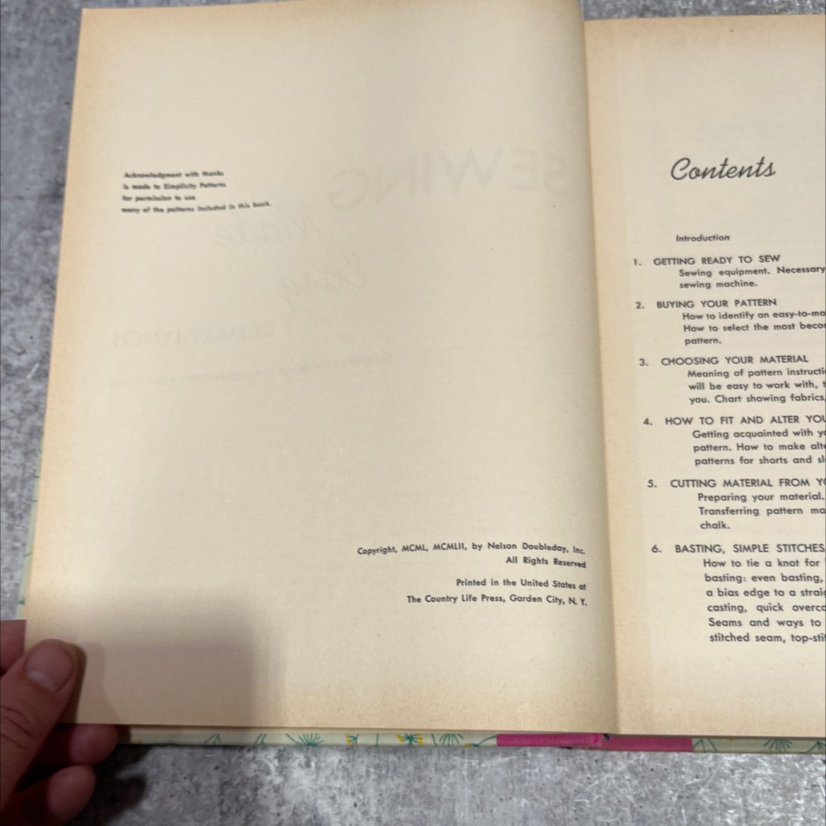 sewing made easy book, by mary lynch, 1952 Hardcover image 3
