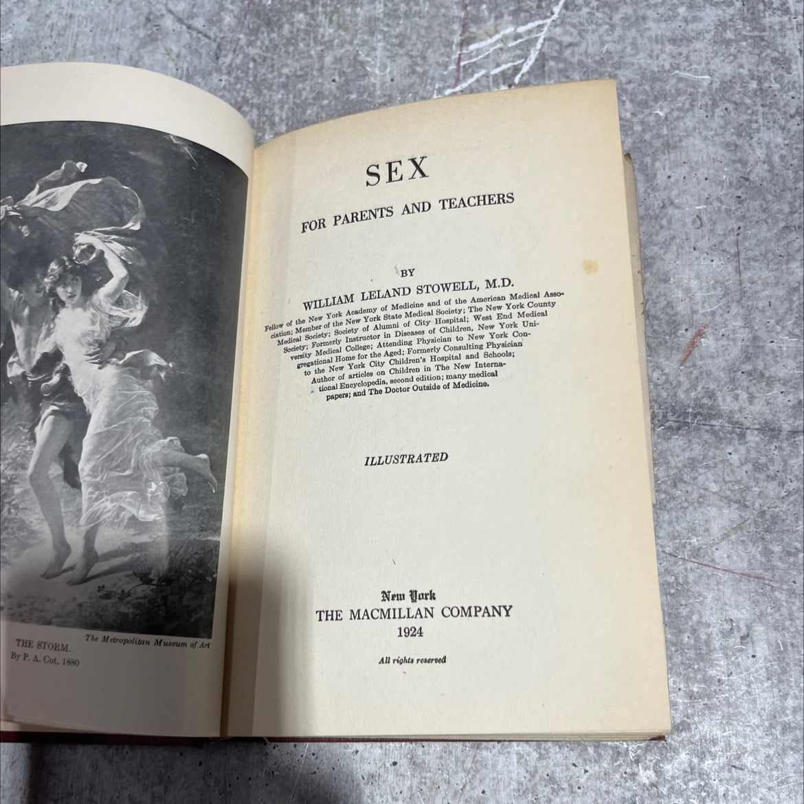 sex for parents and teachers book, by william leland stowell, m.d., 1924 Hardcover image 2