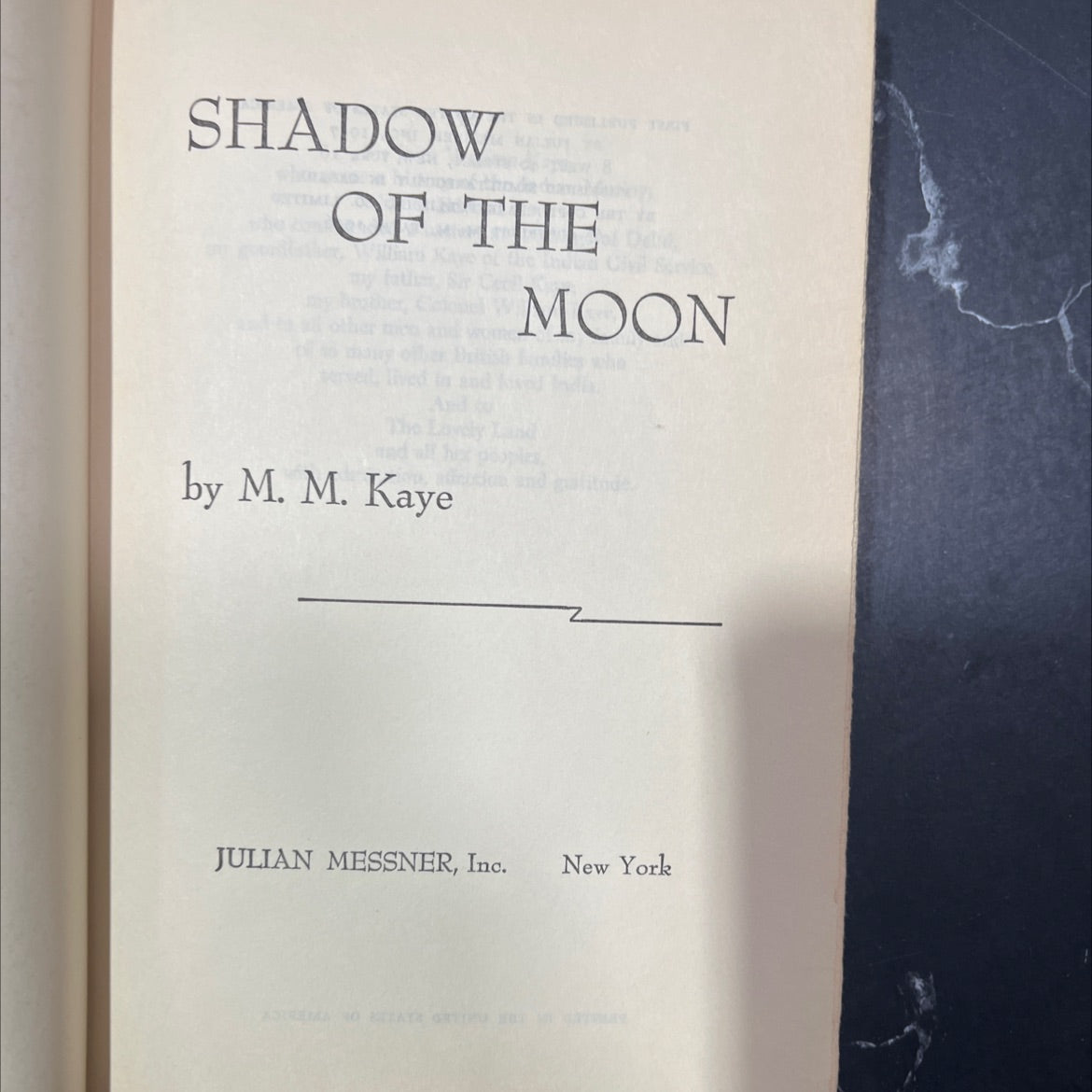 shadow of the moon book, by M. M. Kaye, 1957 Hardcover image 2