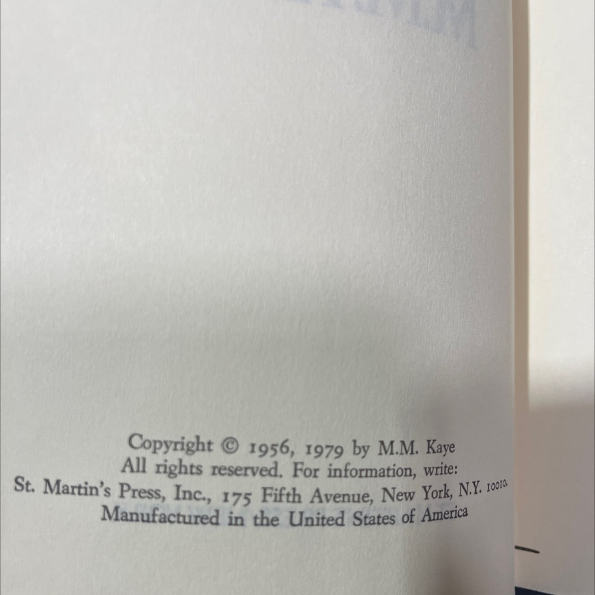 shadow of the moon book, by M.M. Kaye, 1979 Hardcover image 3